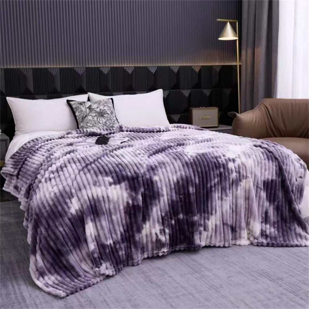 Patura pufoasa cocolino degrade pentru pat dublu, 200 x 230 cm