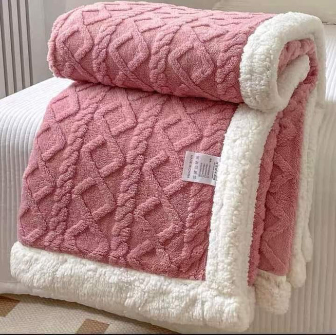 Patură pufoasă,microfibra premium, model tricot 200x230 cm