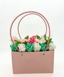 Aranjament floral tip cos "Mint & blush"