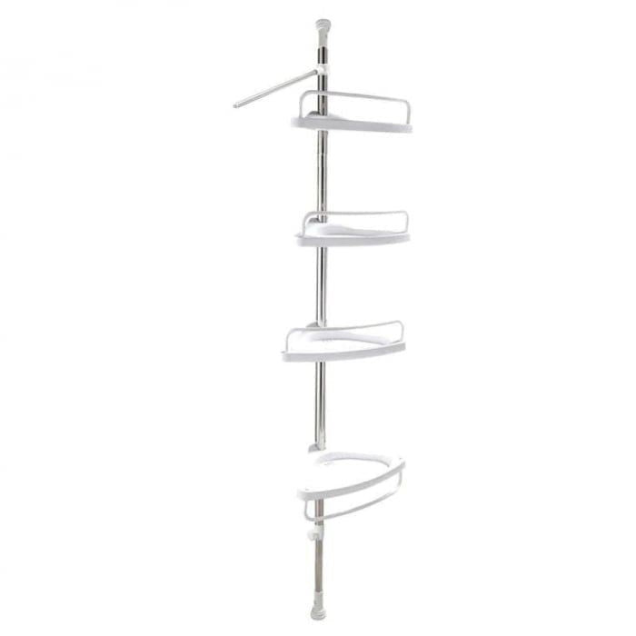 Etajera colt pentru baie si dus, 4 sau 5 rafturi, inaltime reglabila 305cm, montare pe colt