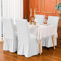 Set 6 huse de scaun creponate cu volanase