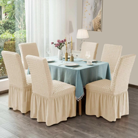 Set 6 huse de scaun creponate cu volanase