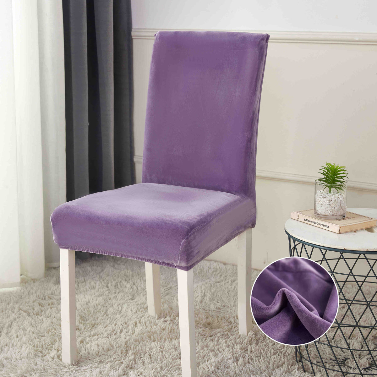 Set Huse Scaune din Catifea , 6 bucati