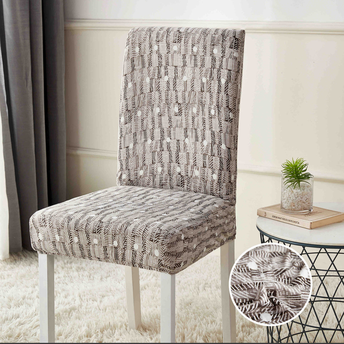Set 6 huse elastice pentru scaun , poliester