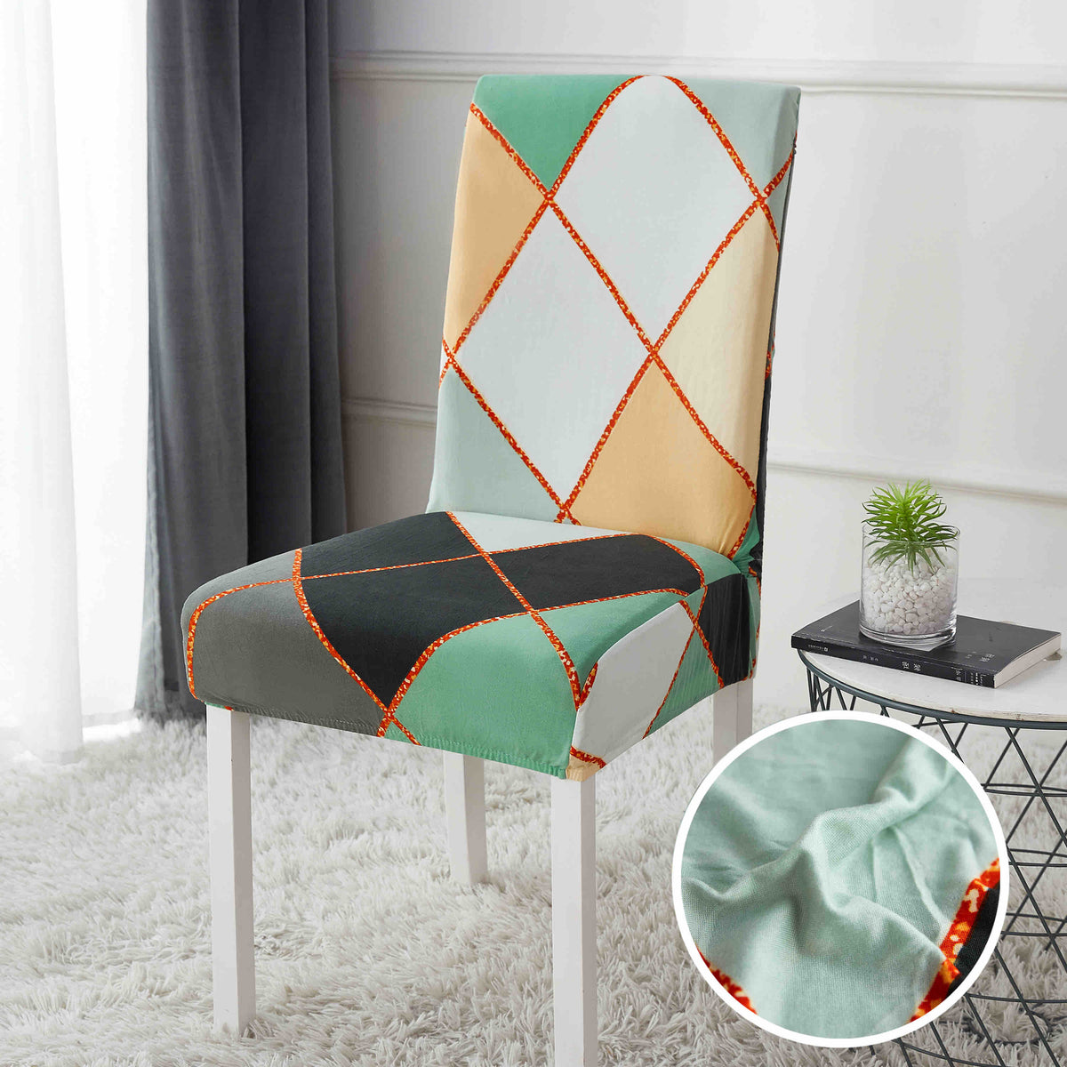 Set 6 huse elastice pentru scaun , poliester