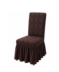 Set 6 huse scaun, jacquard cu volanase, model abstract elegant
