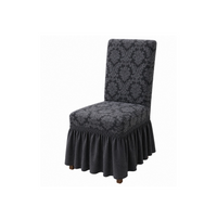 Set 6 huse scaun, jacquard cu volanase, model abstract elegant