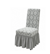 Set 6 huse scaun, jacquard cu volanase, model abstract elegant