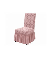 Set 6 huse scaun, jacquard cu volanase, model abstract elegant