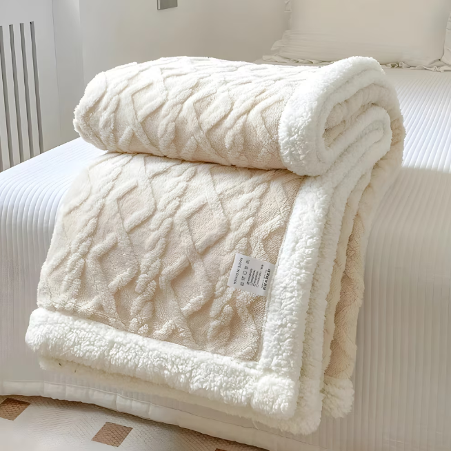 Patură pufoasă,microfibra premium, model tricot 200x230 cm