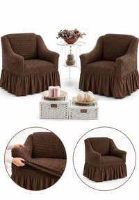 Set 2 huse pentru fotolii,creponate cu volan