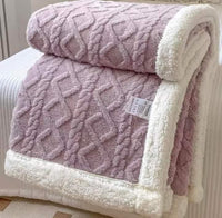 Patură pufoasă,microfibra premium, model tricot 200x230 cm