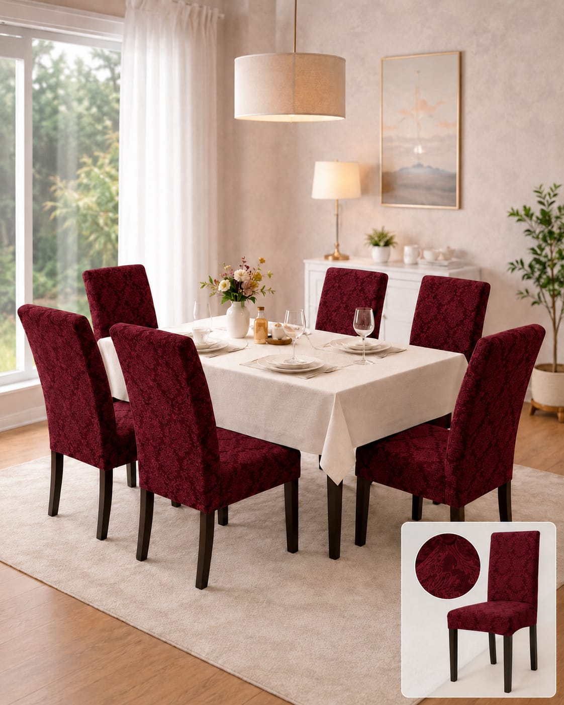 Set 6 huse de scaun ,model abstract elegant,jacquard
