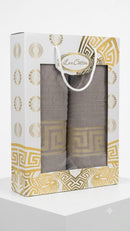 Set Cadou 2 prosoape baie,lux cotton-catifelat 100% ,model grecesc,cutie cadou