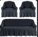 Set 3 huse elastice pentru canapea de 3 locuri + 2 fotolii, Creponat