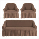 Set 3 huse elastice pentru canapea de 3 locuri + 2 fotolii, Creponat