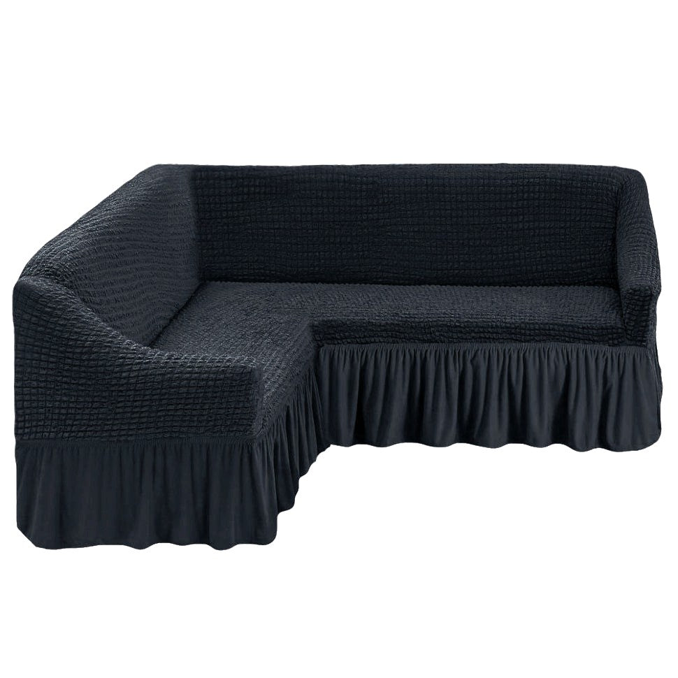 Husa elastica pentru coltar, creponat cu volan