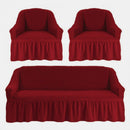 Set 3 huse elastice pentru canapea de 3 locuri + 2 fotolii, Creponat