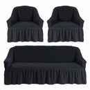 Set 3 huse elastice pentru canapea de 3 locuri + 2 fotolii, Creponat
